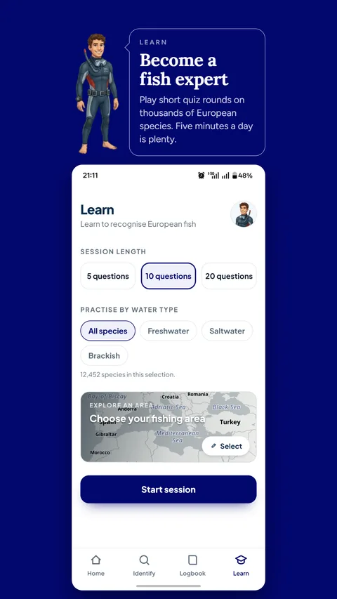 Learn the fish with quizzes